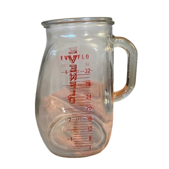 Vintage 1950s EVENFLO Glass Measuring Pitcher 4 Cup 32 oz 1 Quart - Picture 2 of 8